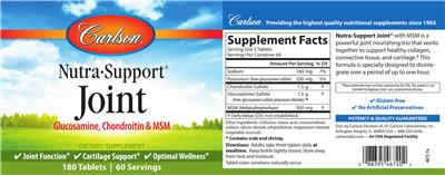 Product label for Nutra-Support Joint