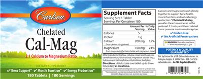 Photo of the Carlson Chelated Cal-Mag label