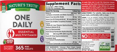 Photo of the Nature's Truth One Daily label