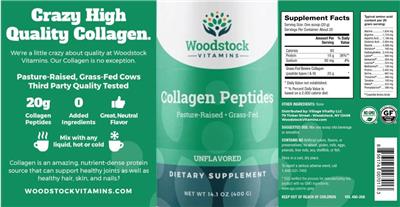 Photo of the Woodstock Vitamins Collagen Peptides Unflavored label