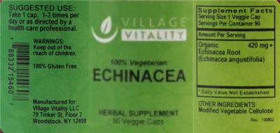 Photo of the Village Vitality Echinacea label