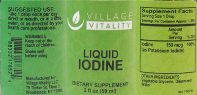 Photo of the Village Vitality Liquid Iodine label