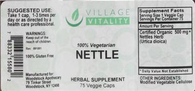 Photo of the Village Vitality Nettle label