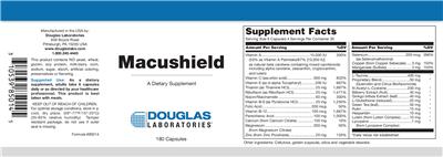 Photo of the Douglas Laboratories Macushield label