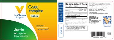 Photo of the The Vitamin Shoppe C-500 Complex 500 mg label