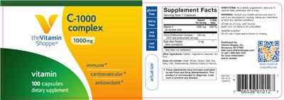 Photo of the The Vitamin Shoppe C-1000 Complex 1000 mg label