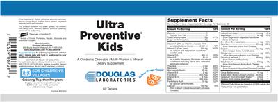 Photo of the Douglas Laboratories Ultra Preventive Kids Natural Orange Flavor! label
