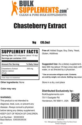 Photo of the BulkSupplements.com Chasteberry Extract label
