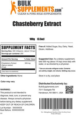 Photo of the BulkSupplements.com Chasteberry Extract label