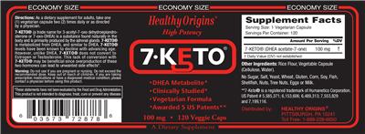 Photo of the Healthy Origins 7-KETO label
