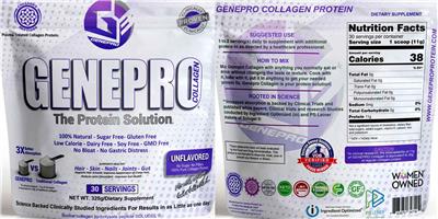 Photo of the Genepro Collagen Unflavored label