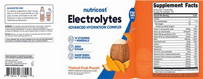 Electrolytes Advanced Hydration Complex Tropical Fruit Punch のラベル画像（NIH DSLD）