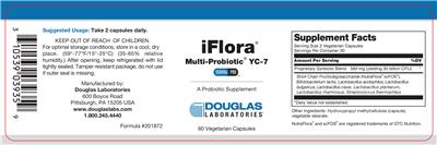 Label of iFlora Multi-Probiotic YC-7