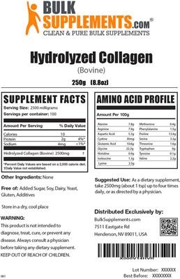 Product label image for Hydrolyzed Collagen (Bovine)