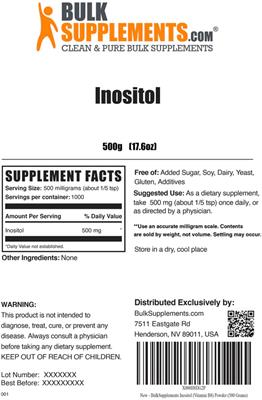 Photo of the BulkSupplements.com Inositol label