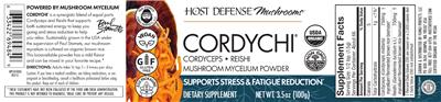 Photo of the Host Defense Mushrooms Cordychi label