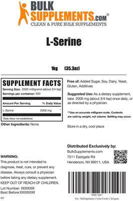 Photo of the BulkSupplements.com L-Serine label