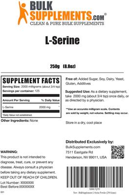 Photo of the BulkSupplements.com L-Serine label