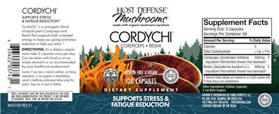 Photo of the Host Defense Mushrooms Cordychi label