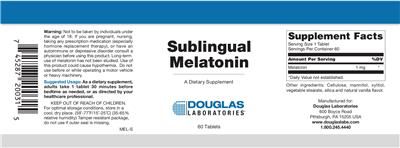 Photo of the Douglas Laboratories Sublingual Melatonin label