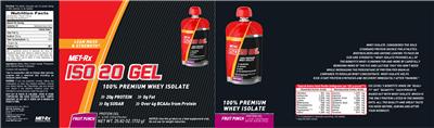 Photo of the MET-Rx Iso 20 Gel Fruit Punch label