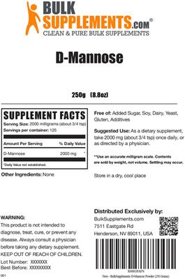 Photo of the BulkSupplements.com D-Mannose label
