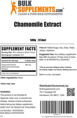 Photo of the BulkSupplements.com Chamomile Extract label