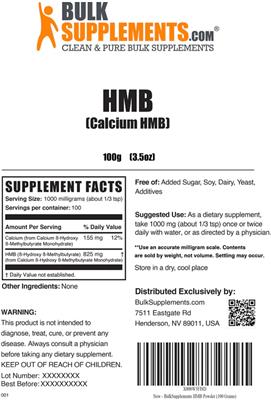 HMB (Calcium HMB) - BulkSupplements.com | Suppleroo
