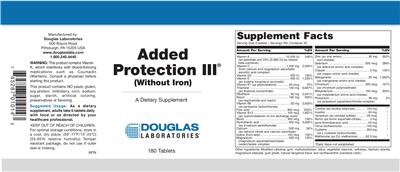 Photo of the Douglas Laboratories Added Protection III (Without Iron) label