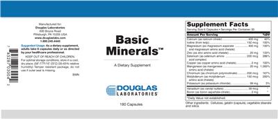 Photo of the Douglas Laboratories Basic Minerals label