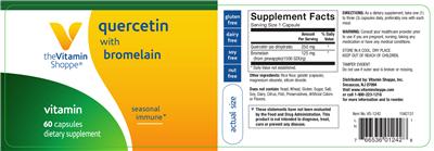 Photo of the The Vitamin Shoppe Quercetin with Bromelain label