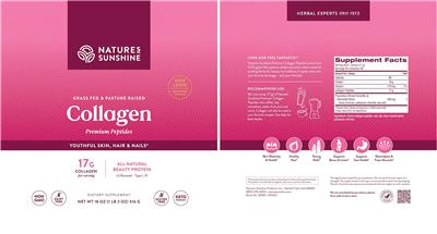 Photo of the Nature's Sunshine Collagen Unflavored label