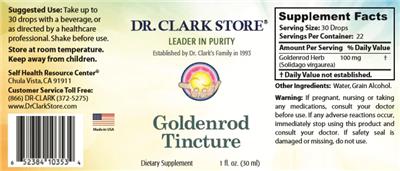 Photo of the Dr. Clark Store Goldenrod Tincture label