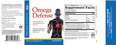 Photo of the Whitaker Nutrition Omega Defense label