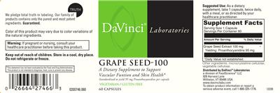 Photo of the DaVinci Laboratories Grape Seed-100 label