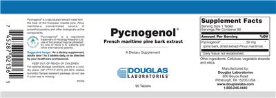 Photo of the Douglas Laboratories Pycnogenol label