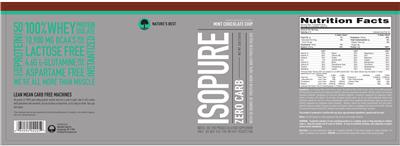 Photo of the Nature's Best Isopure Zero Carb Mint Chocolate Chip label