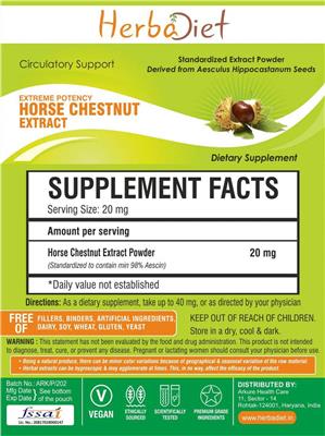 Photo of the Herbadiet Extreme Potency Horse Chestnut Extract label