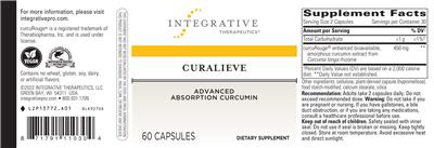 Photo of the Integrative Therapeutics Curalieve label
