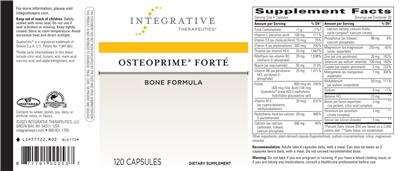 Photo of the Integrative Therapeutics Osteoprime Forte label