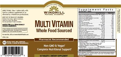 Label of Multi Vitamin