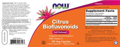 Photo of the NOW Citrus Bioflavonoids label