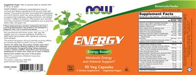 Photo of the NOW Energy label