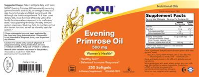 Photo of the NOW Evening Primrose Oil 500 mg label
