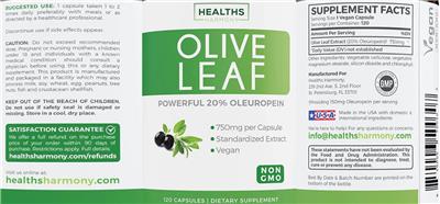 Photo of the Healths Harmony Olive Leaf label