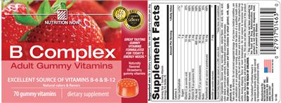 Photo of the Nutrition Now B Complex Adult Gummy Vitamins label