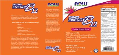 Photo of the NOW Instant Energy B12 label