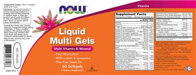 Liquid Multi Gels のラベル画像（NIH DSLD）