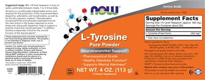 Photo of the NOW L-Tyrosine label