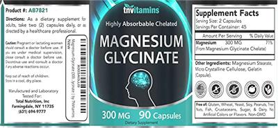Photo of the tnvitamins Magnesium Glycinate 300 mg label